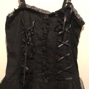 Gothic Lolita lace ribbons and rose dress